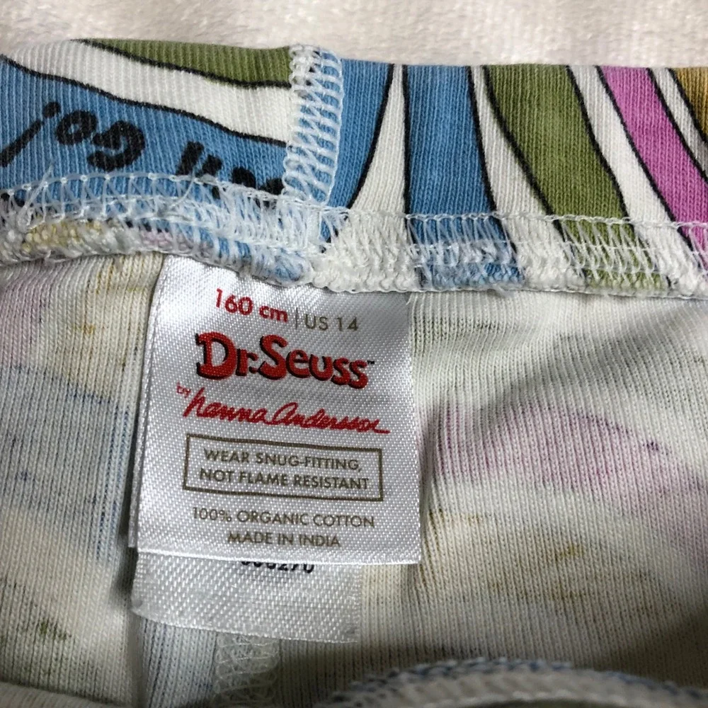 Hanna Andersson Dr Seuss Oh the Places Youll Go Pajama Set Kids 160 US 14 Cotton